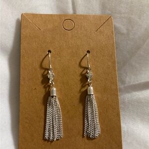 Elegant Silver Tassel Earrings